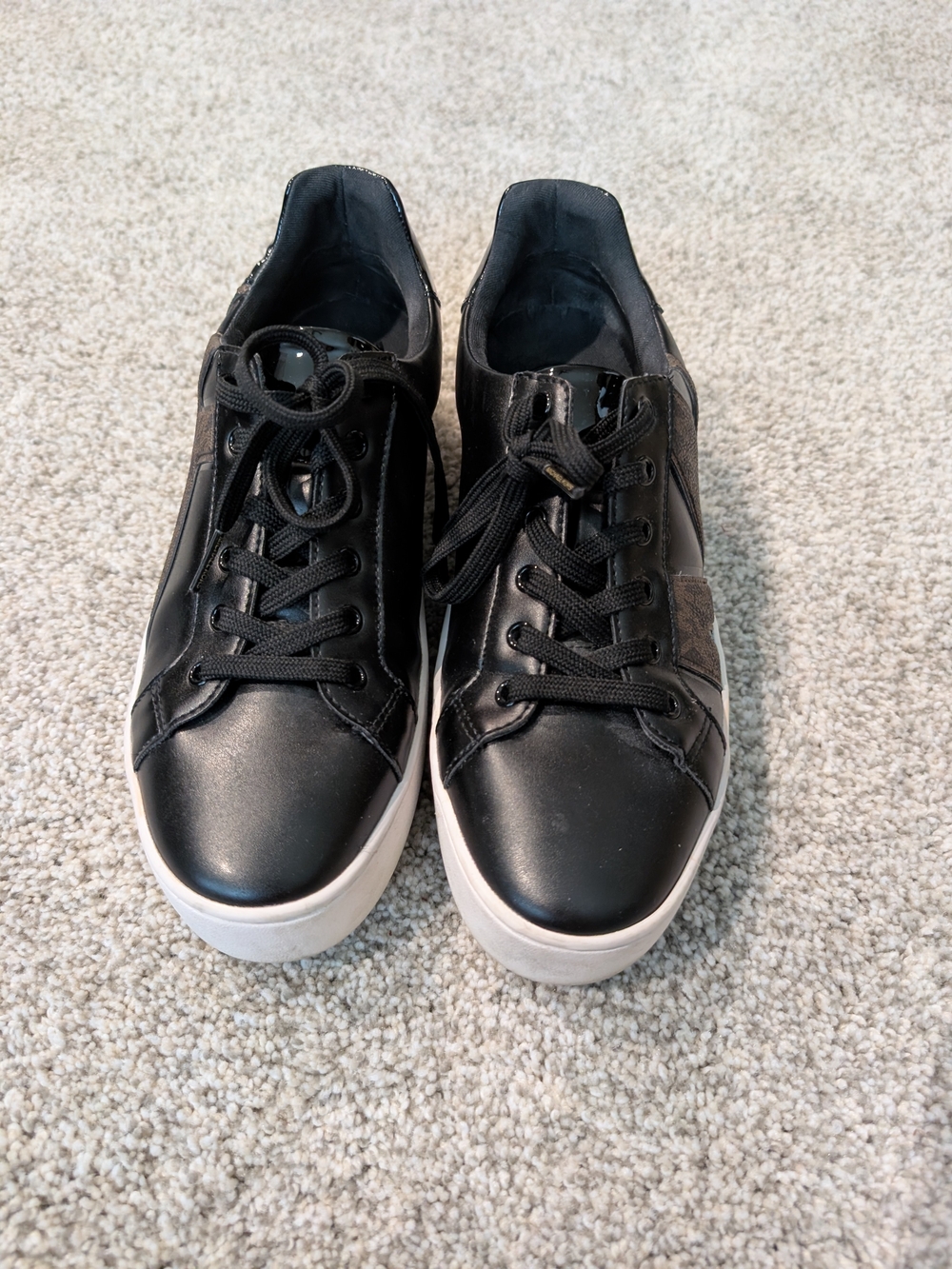 Black Leather Low-Top Sneakers - Casual Trainers